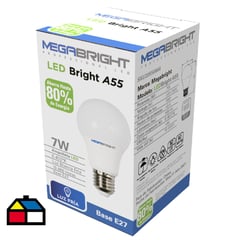 MEGABRIGHT - Ampolleta led A55 clásica 7W/6400K E27