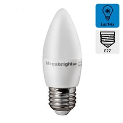 MEGABRIGHT - Ampolleta led C37 vela 5W/6000K E27