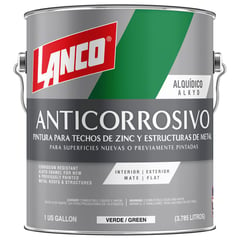 LANCO - Anticorrosivo zinc y estructuras metalicas negro 1 galón