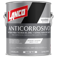 LANCO - Anticorrosivo zinc y estructuras metalicas verde 1 galón