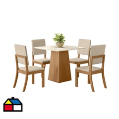 HOME MOBILI - Juego de Comedor 4 Sillas Palu