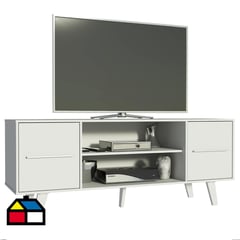 VEKKAHOME - Rack TV Conpenhague Ligth Blanco 55 " 136x54x39 cm