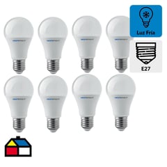 MEGABRIGHT - Pack 8 ampolletas led 7W luz fría E27