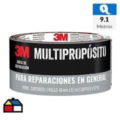 3M - Cinta de Tela Duct Tape de reparación Gris 48 mm x 9.1 mts