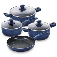 ILKO - Batería de cocina 7 piezas granito Navy