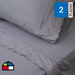 DORAL - Juego de Sábanas Broderie Santorini