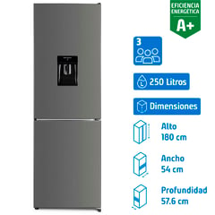 LIBERO - Refrigerador Bottom Freezer No Frost 250 Litros Inox LRB-281NFIW