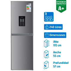 LIBERO - Refrigerador Bottom Freezer Frío Directo 240 Litros Inox LRB-260DFIW