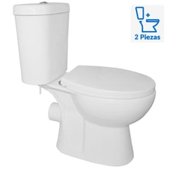 PMB - Sanitario Two piece a Muro 18 cm 4.8 Litros Aura Plus Blanco