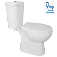 PMB - Sanitario Two piece a Piso 30,5 cm 4.8 Litros Aura Plus Blanco