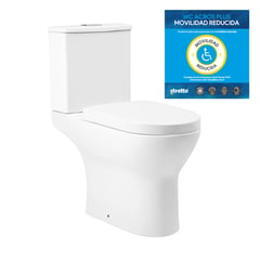 STRETTO - Sanitario Two piece a Piso 30,5 cm 4.8 Litros Acros Plus Piso Blanco