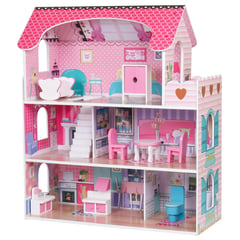 KIDSCOOL - Casa de muñecas Lily de 3 pisos con accesorios