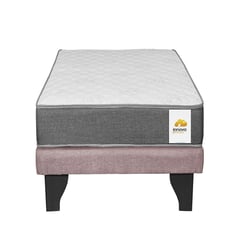 INNOVAMUEBLES - Cama Europea Confort Silver1 pl tela Rosa