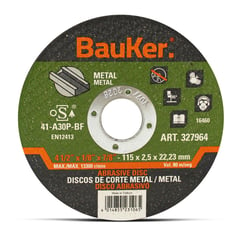 BAUKER - Disco corte metal4 1/2" x 2,5 mm