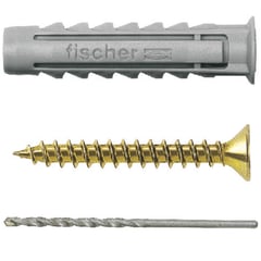 FISCHER - Tarugo Nylon SX8mm + Tornillos 5x45mm 10 unidades + Broca de 8mm