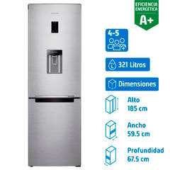 SAMSUNG - Refrigerador Bottom Freezer No Frost 321 Litros Metal Graphite RB33J3830SAZS