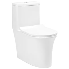 STRETTO - Sanitario One piece a Piso 30,5 cm 4.8 Litros WC One Piece Helios Descarga Piso 30 Blanco