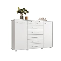 VEKKAHOME - Cómoda Fontana White 2 puerta 7 cajones