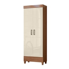 ONESSTA - Closet 2 puertas con repisas y patas café beige