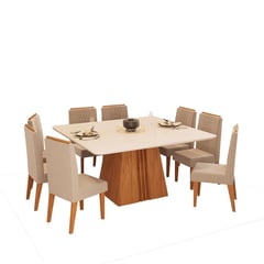 VEKKAHOME - Juego de Comedor Italia Lia 8 Sillas