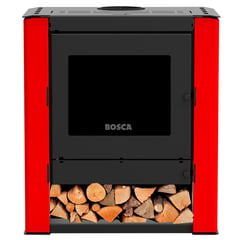 BOSCA - Calefactor a Leña Gold 500 Rojo Black Vision CERT.