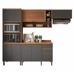 ROCA - Mueble De Cocina Macadamia 4 Módulos Canela-Grafito