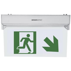 BP ILUMINACION - Señalética emergencia letras verdes "hombre flecha escaleras abajo"
