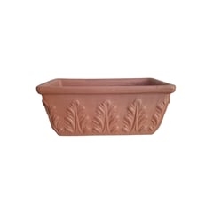 POTTERY - Jardinera Rectangular Romana 32cm con Relieve Deroma