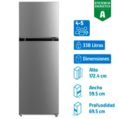 MAIGAS - Refrigerador Top Freezer No Frost 338 Litros Silver HD-468FWEN