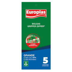 EUROPLAS - Bolsa grande Gripper Zipper 5 un