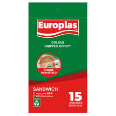 EUROPLAS - Bolsa sandwich Gripper Zipper 15 un