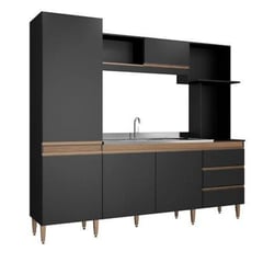 HOGA - Mueble de Cocina Vitoria negro tx avellana