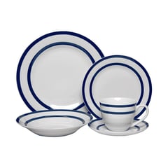 DORAL - Vajilla porcelana 30 piezas azul