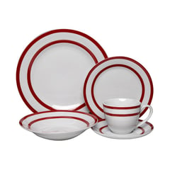 DORAL - Vajilla porcelana 30 piezas rojo