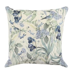 ATMOSPHERA HOME - Cojín Decorativo Flora Blue 45x45 cm Crudo y Azul