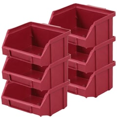 QUANTUM - Caja organizador rojo 6 unidades