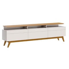 BE DESIGN - Rack TV 70 " Plus Blanco/Caramelo 180.2x63.5x40.3 cm