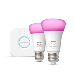 PHILIPS HUE - Kit Inteligente Hue x 2 Ampolletas E27 9W Rgb