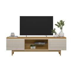 HOME MOBILI - Rack TV 70 " Miami Blanco/madera 200x60x40 cm