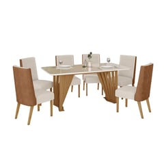 HOME MOBILI - Juego de comedor 6 sillas Adriana