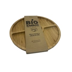 DECOGREEN - Tabla de Picoteo Bio Bamboo 4 + Salsa 30cm