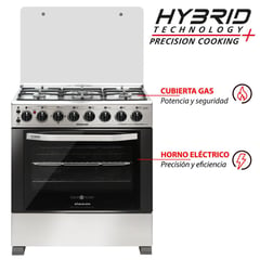 SINDELEN - Cocina a Gas 5 Platos Inox - Negro CH-740NI