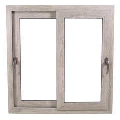 TERMOHOME - Ventana corredera PVC Corredera 100x100 cm Vidrio Termopanel Madera Monument