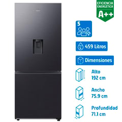 SAMSUNG - Refrigerador Bottom Freezer No Frost 459 Litros Black DOI RB50DG6320B1ZS