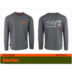 BAUKER - Polera manga larga gris oscuro L