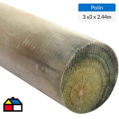 GENERICO - Polin impregnado 3 a 4 - 75 a 100 mm x 2,44 m