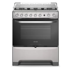 FENSA - Cocina a Gas 6 Platos Silver y Negro F 5300 T