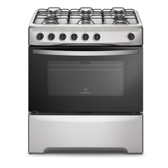 MADEMSA - Cocina a Gas 6 Platos Silver y negro M 810 T