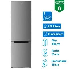 MABE - Refrigerador Bottom Freezer Frío Directo 254 Litros Inox RMB426PXLRS0