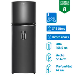 MABE - Refrigerador Top Freezer No Frost 249 Litros Black Steel RMA255PJUC